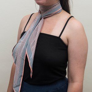 VINTAGE PINK AND GRAY SCARF